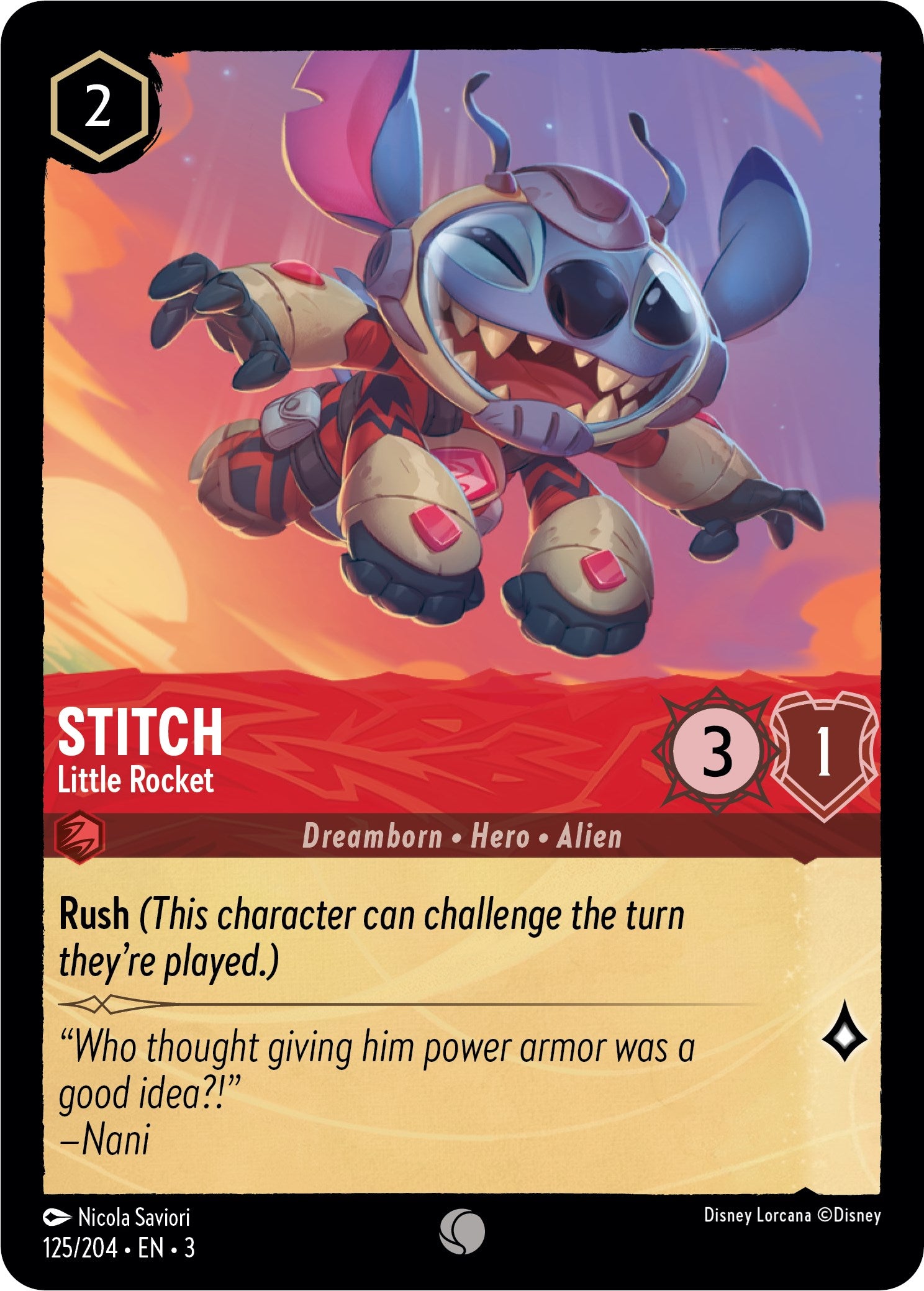 Stitch - Little Rocket (125/204) [Into the Inklands] | Deep Dive Games St. Marys