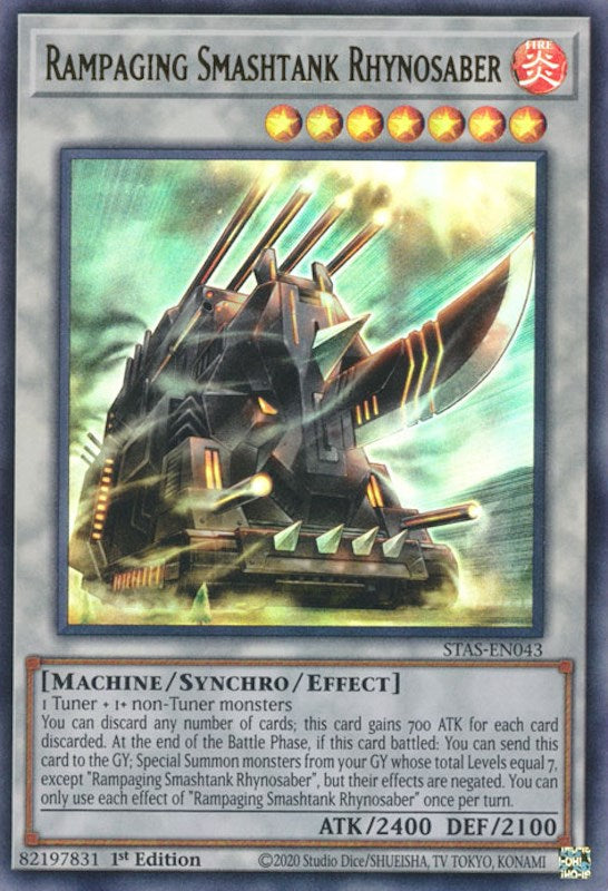 Rampaging Smashtank Rhynosaber [STAS-EN043] Ultra Rare | Deep Dive Games St. Marys