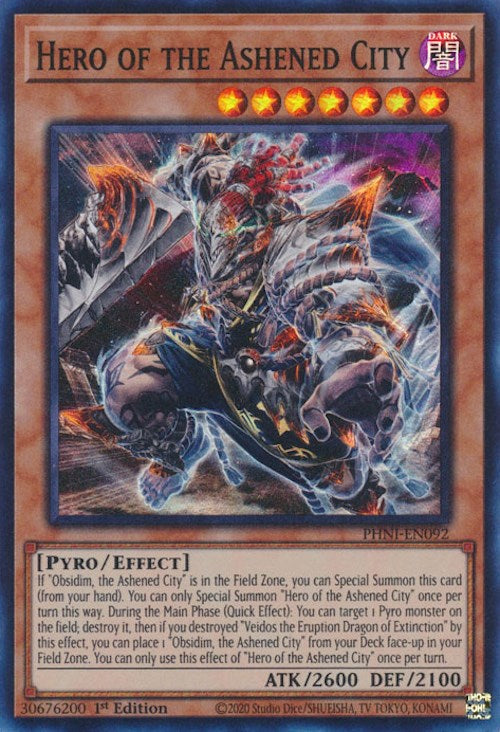 Hero of the Ashened City [PHNI-EN092] Super Rare | Deep Dive Games St. Marys