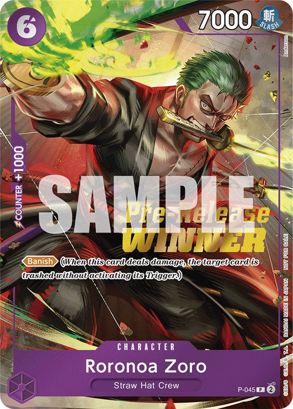 Roronoa Zoro (OP-06 Pre-Release Tournament) [Winner] [One Piece Promotion Cards] | Deep Dive Games St. Marys