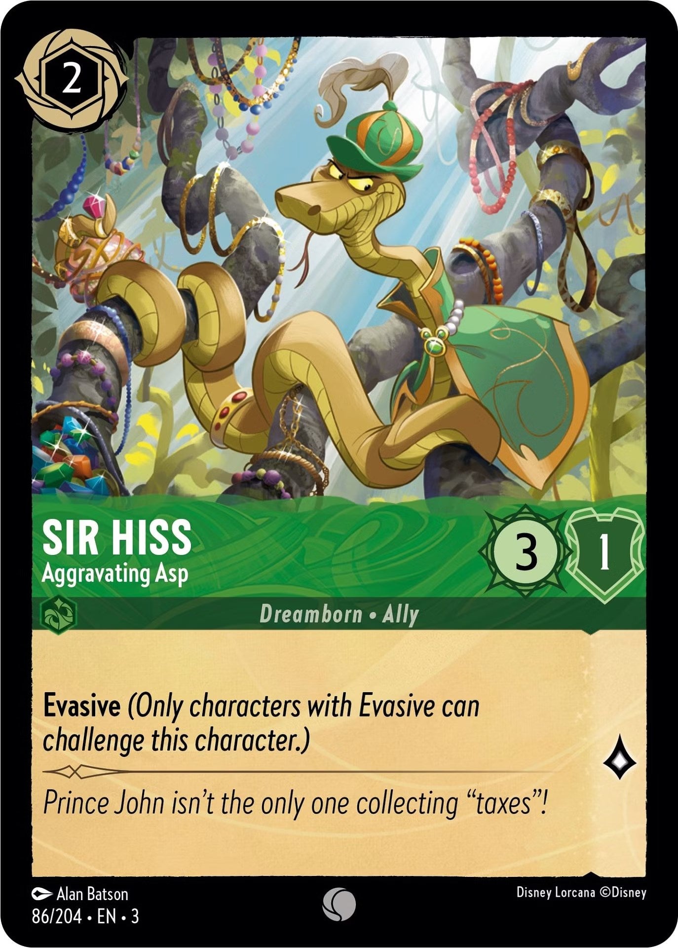 Sir Hiss - Aggravating Asp (86/204) [Into the Inklands] | Deep Dive Games St. Marys