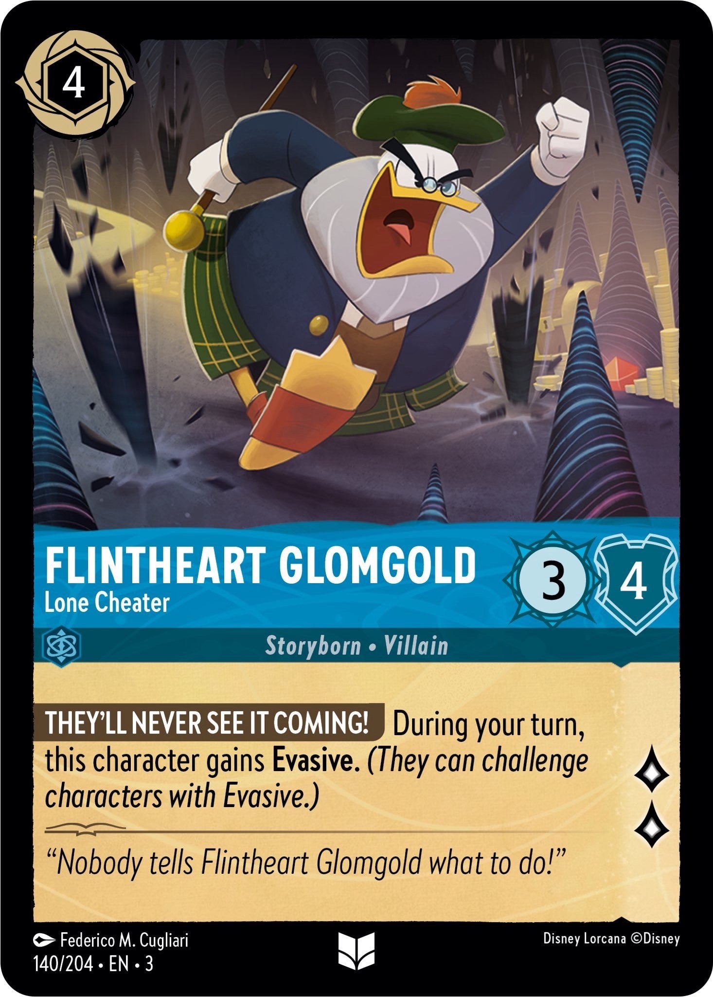 Flintheart Glomgold - Lone Cheater (140/204) [Into the Inklands] | Deep Dive Games St. Marys