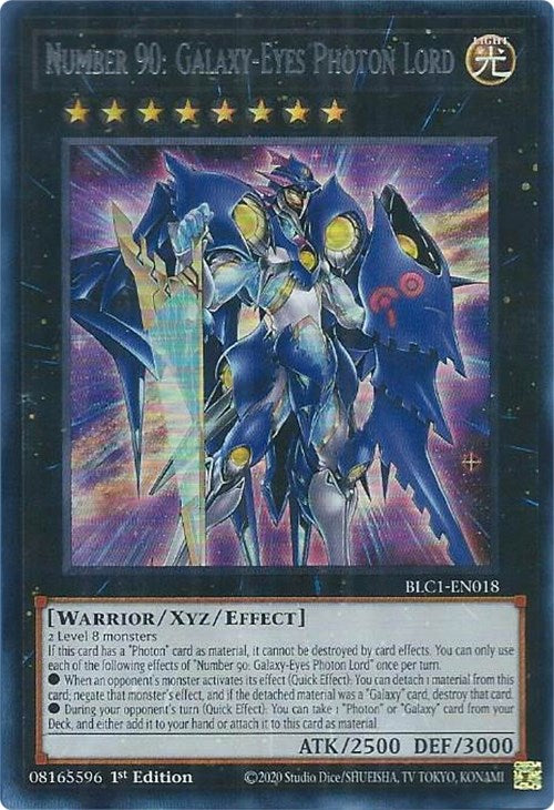 Number 90: Galaxy-Eyes Photon Lord (Silver) [BLC1-EN018] Ultra Rare | Deep Dive Games St. Marys