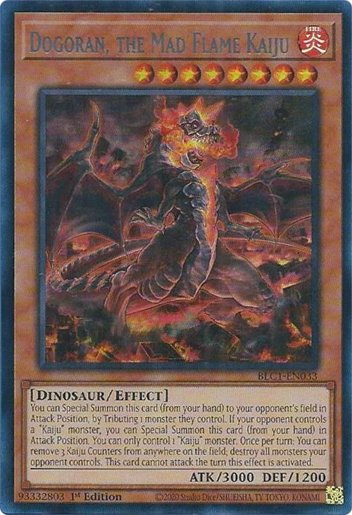 Dogoran, the Mad Flame Kaiju (Silver) [BLC1-EN033] Ultra Rare | Deep Dive Games St. Marys