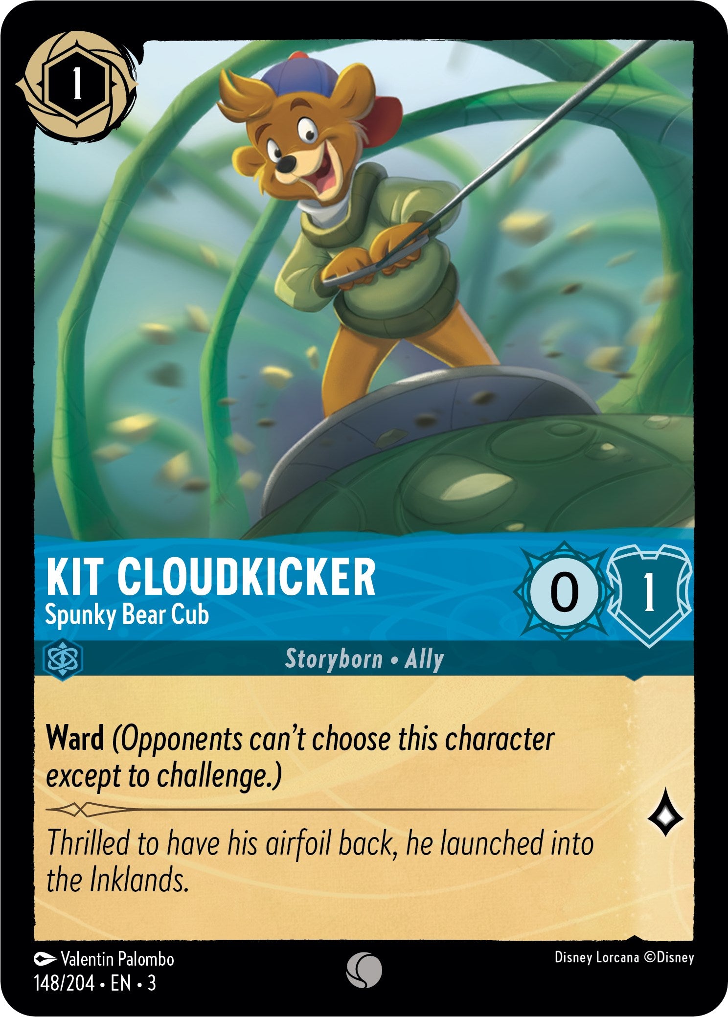 Kit Cloudkicker - Spunky Bear Cub (148/204) [Into the Inklands] | Deep Dive Games St. Marys