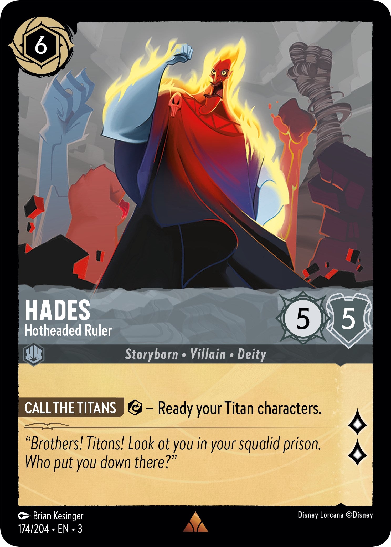 Hades - Hotheaded Ruler (174/204) [Into the Inklands] | Deep Dive Games St. Marys