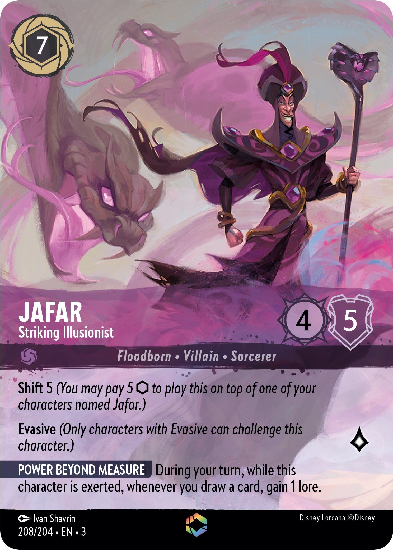 Jafar - Striking Illusionist (Alternate Art) (208/204) [Into the Inklands] | Deep Dive Games St. Marys