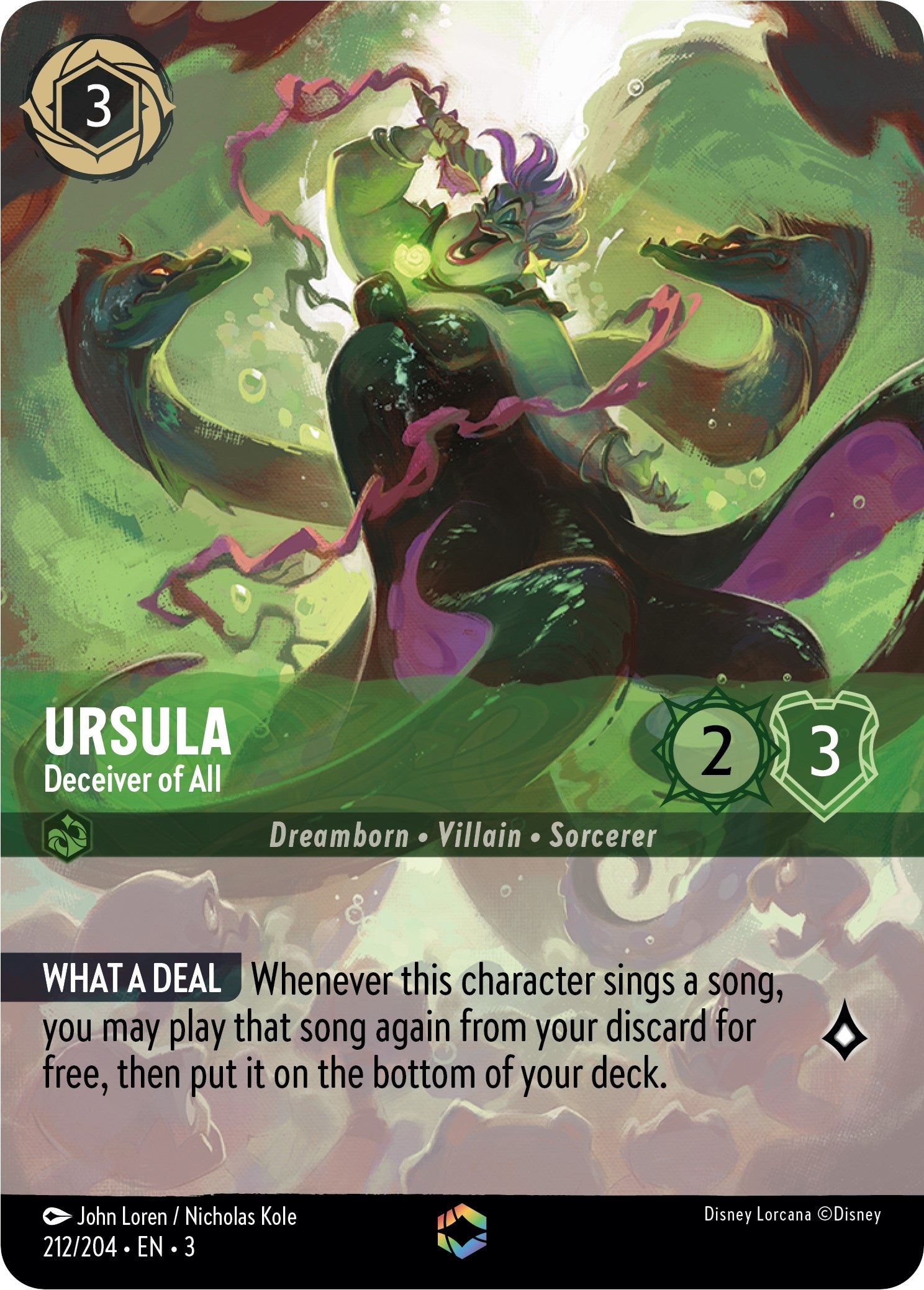 Ursula - Deceiver of All (Alternate Art) (212/204) [Into the Inklands] | Deep Dive Games St. Marys