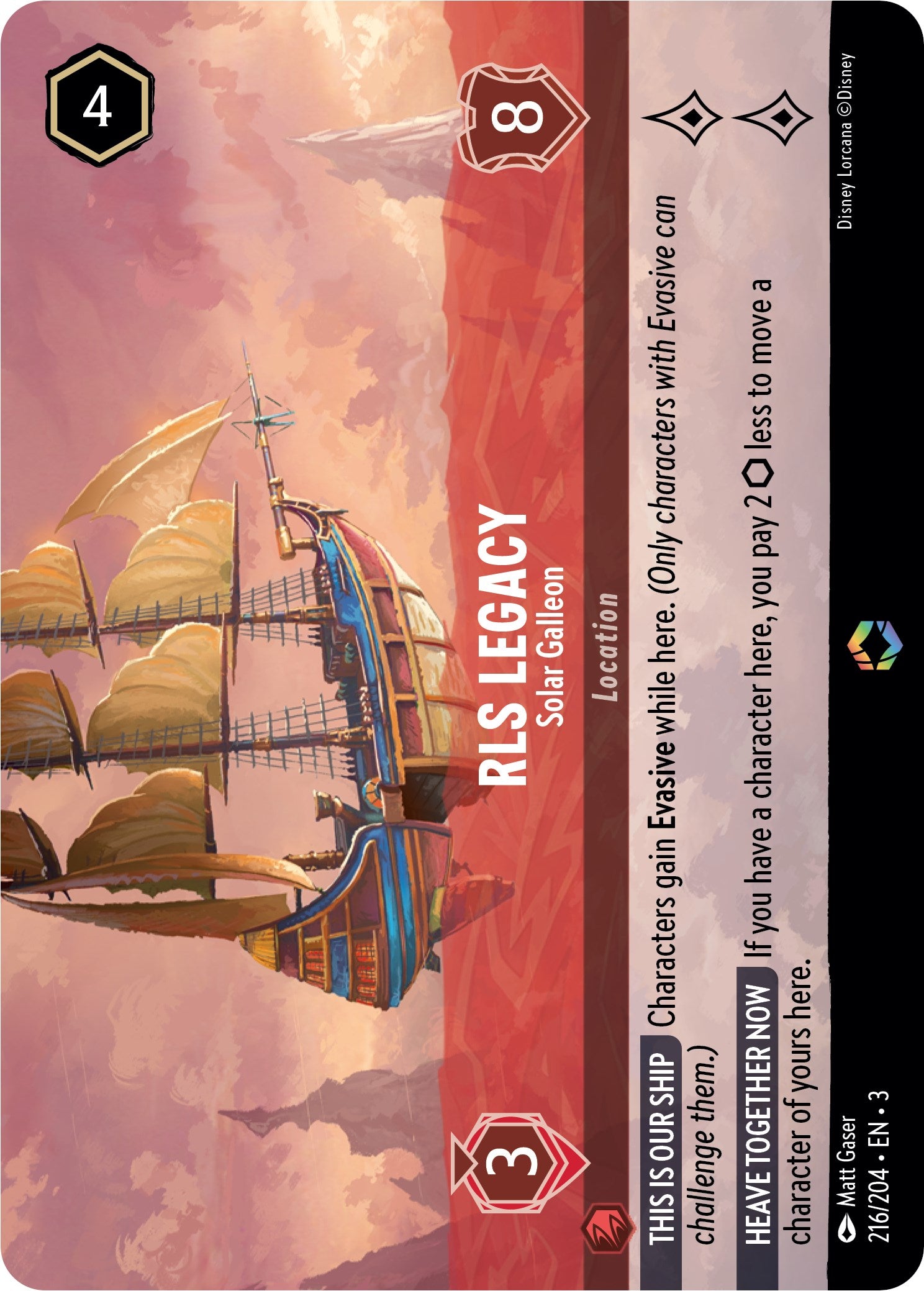 RLS Legacy - Solar Galleon (Alternate Art) (216/204) [Into the Inklands] | Deep Dive Games St. Marys