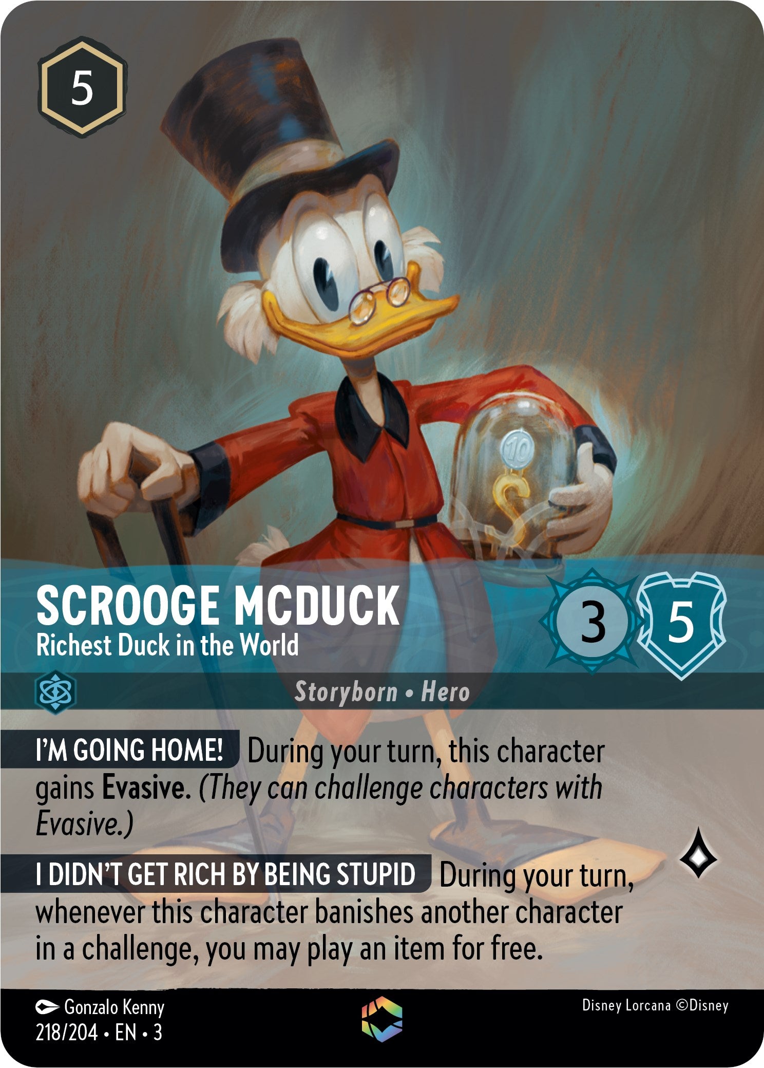 Scrooge McDuck - Richest Duck in the World (Alternate Art) (218/204) [Into the Inklands] | Deep Dive Games St. Marys