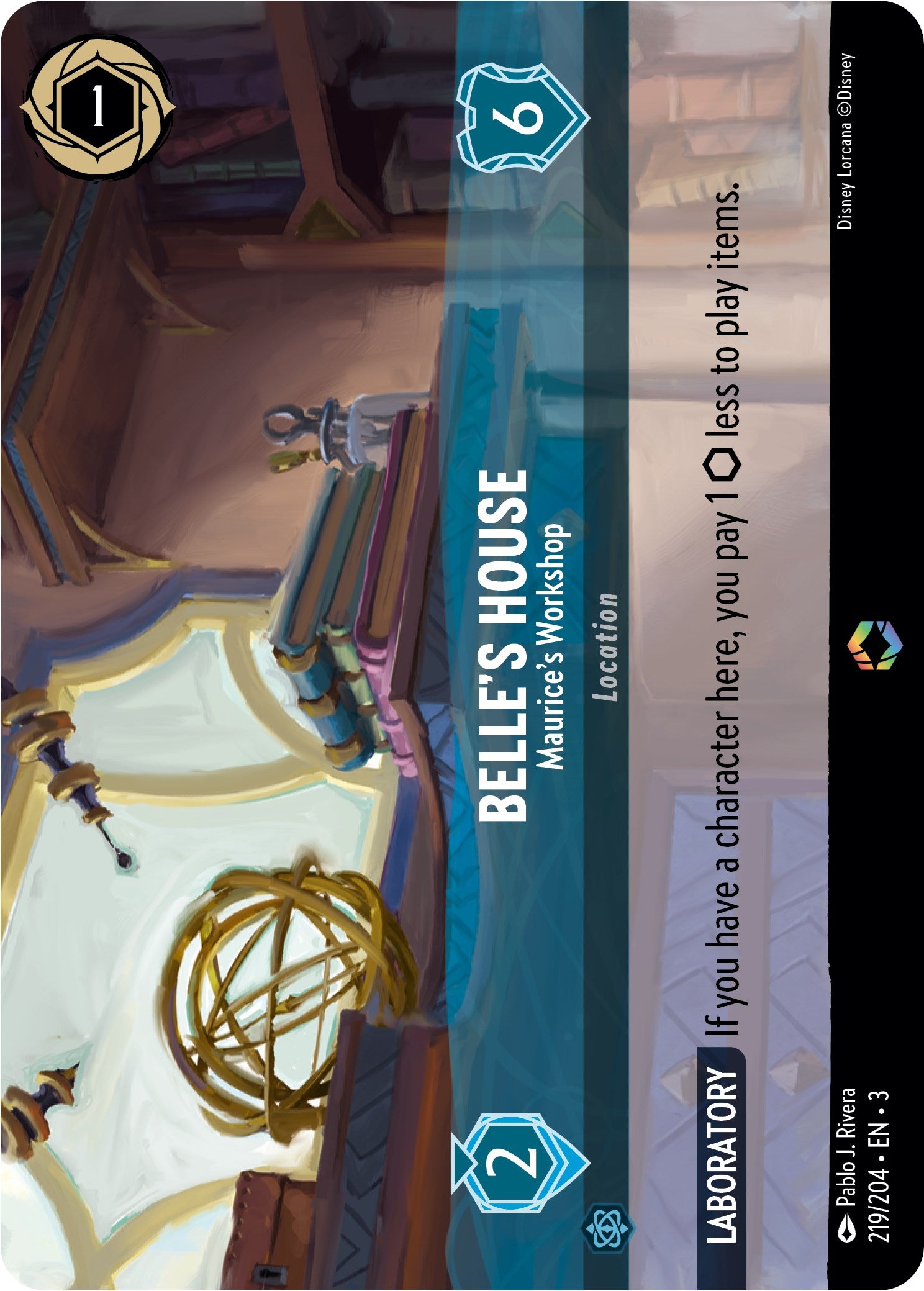 Belle's House - Maurice's Workshop (Alternate Art) (219/204) [Into the Inklands] | Deep Dive Games St. Marys