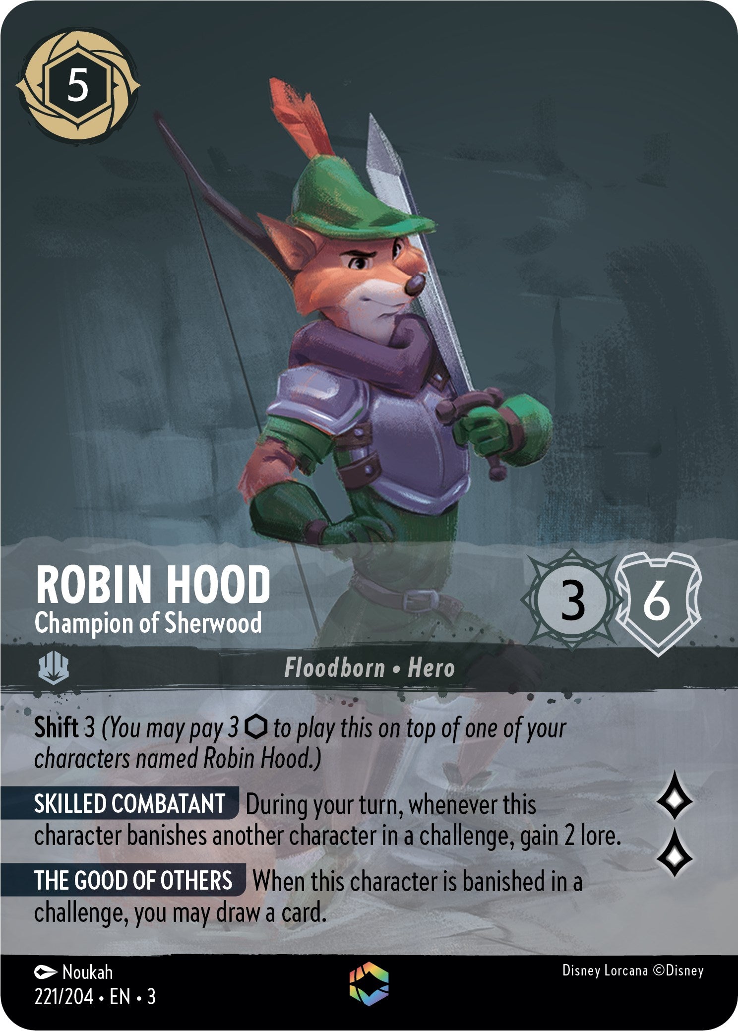 Robin Hood - Champion of Sherwood (Alternate Art) (221/204) [Into the Inklands] | Deep Dive Games St. Marys