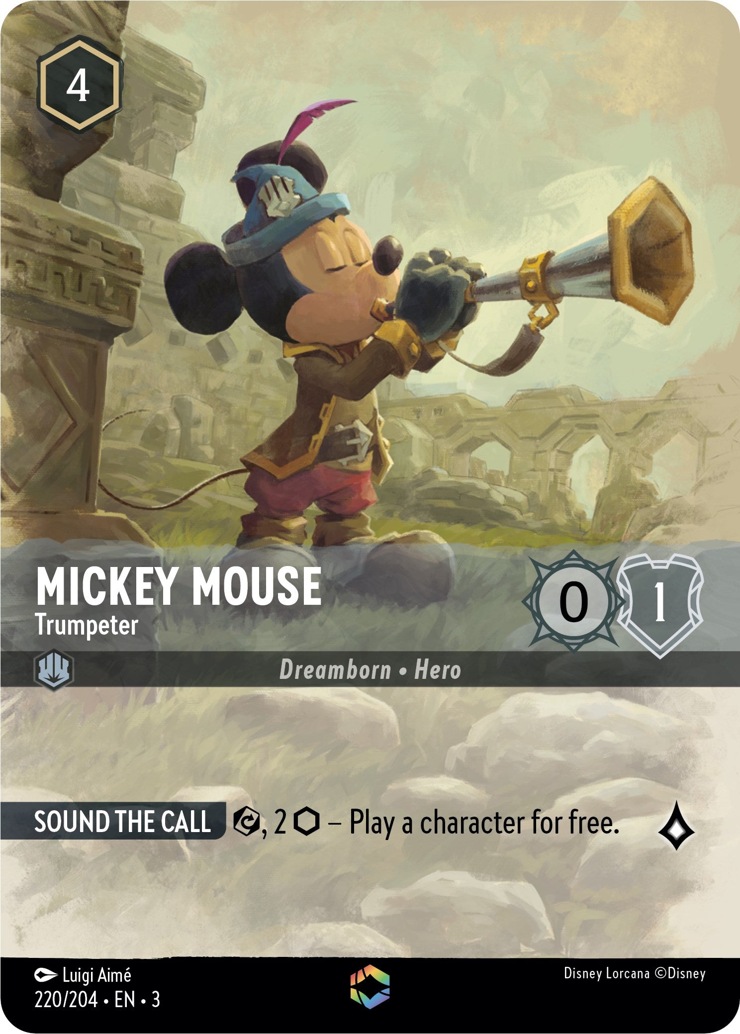 Mickey Mouse -Trumpeter (Alternate Art) (220/204) [Into the Inklands] | Deep Dive Games St. Marys