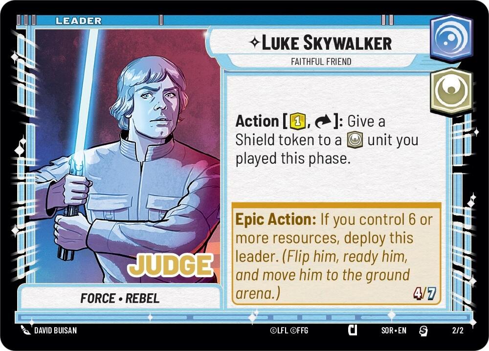 Luke Skywalker - Faithful Friend (3/002) (Judge Promo) (002/002) [Spark of Rebellion Promos] | Deep Dive Games St. Marys