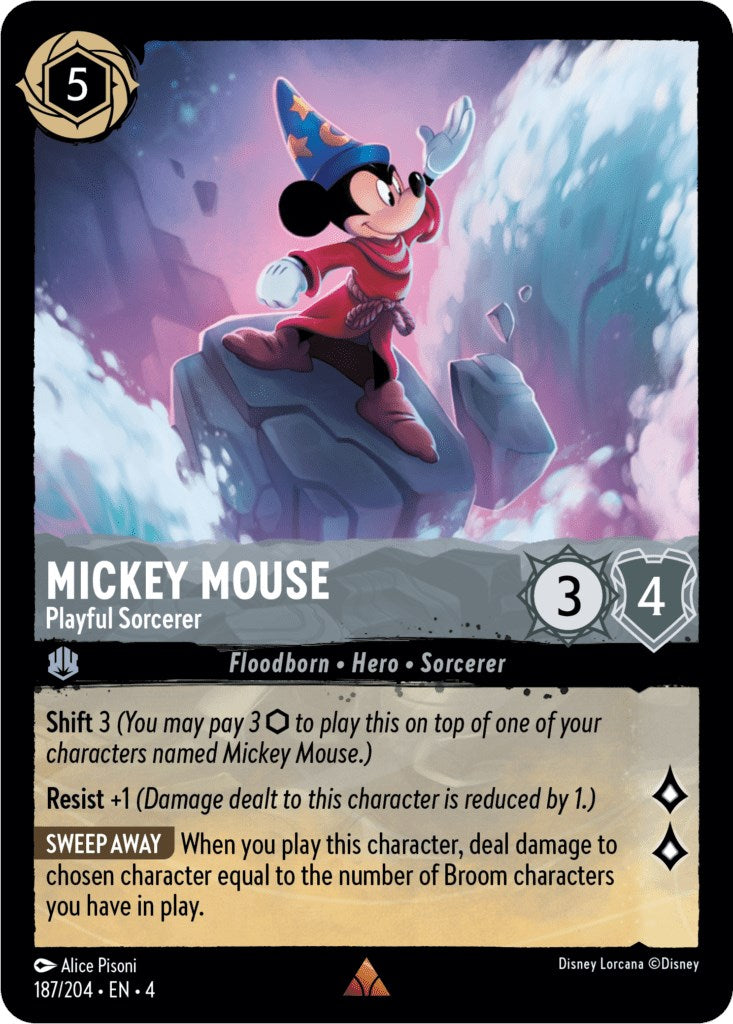 Mickey Mouse - Playful Sorcerer (187/204) (187/204) [Ursula's Return] | Deep Dive Games St. Marys