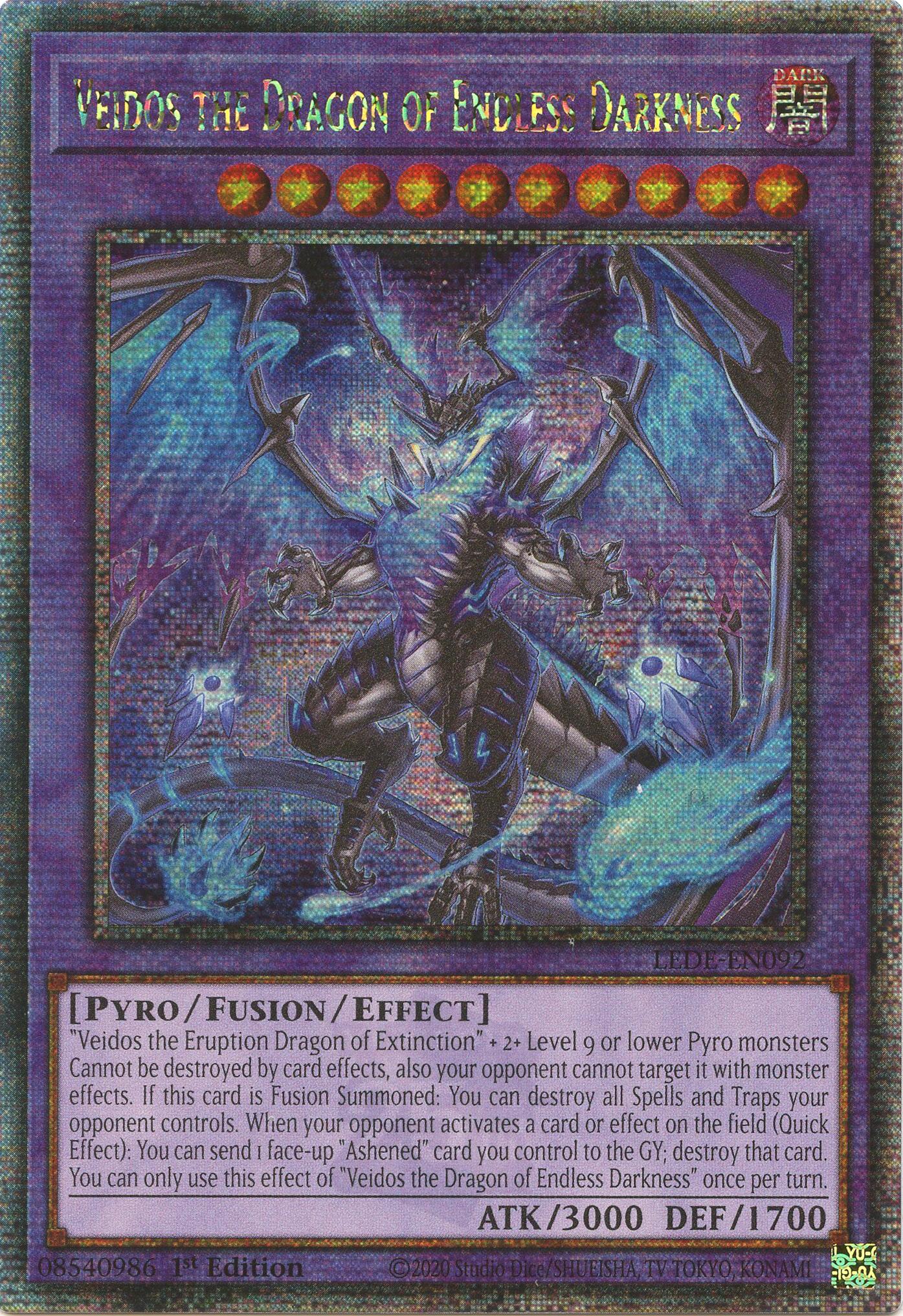 Veidos the Dragon of Endless Darkness (Quarter Century Secret Rare) [LEDE-EN092] Quarter Century Secret Rare | Deep Dive Games St. Marys