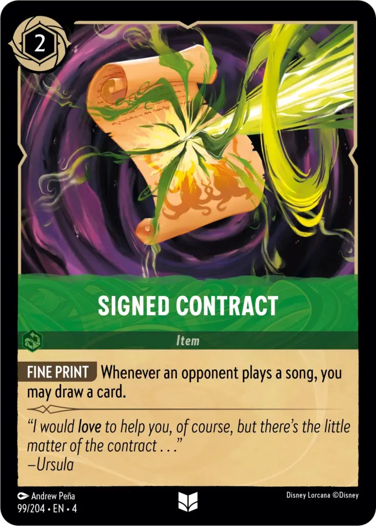 Signed Contract (99/204) [Ursula's Return] | Deep Dive Games St. Marys