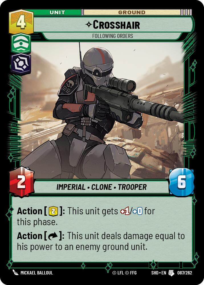 Crosshair - Following Orders (087/262) (087/262) [Shadows of the Galaxy] | Deep Dive Games St. Marys