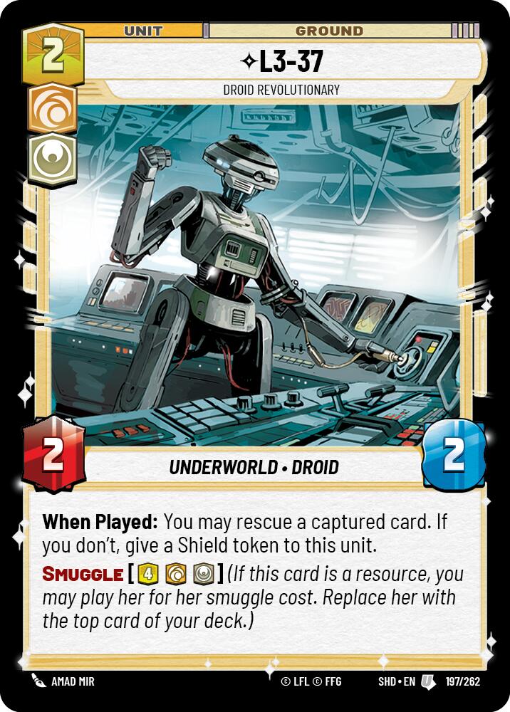 L3-37 - Droid Revolutionary (197/262) (197/262) [Shadows of the Galaxy] | Deep Dive Games St. Marys