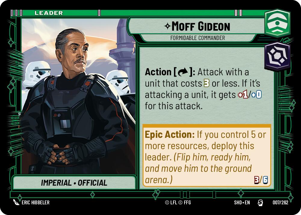 Moff Gideon - Formidable Commander (007/262) (007/262) [Shadows of the Galaxy] | Deep Dive Games St. Marys