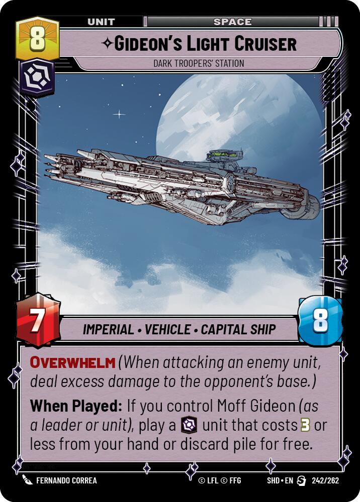 Gideon's Light Cruiser - Dark Troopers' Station (242/262) (242/262) [Shadows of the Galaxy] | Deep Dive Games St. Marys