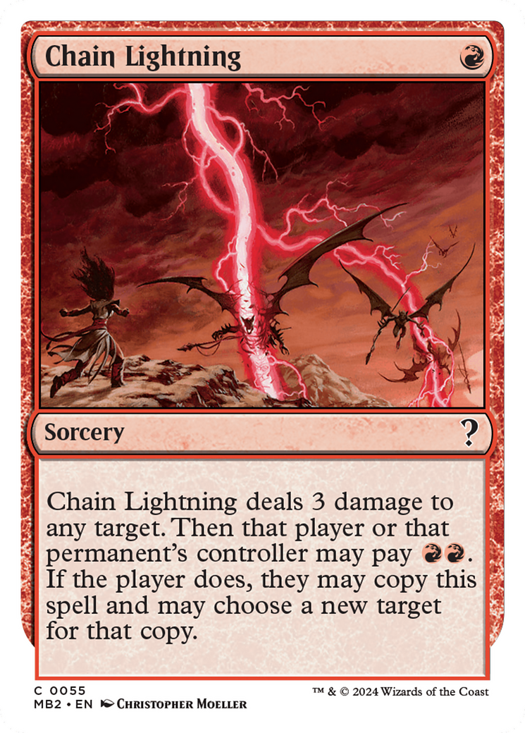 Chain Lightning (White Border) [Mystery Booster 2] | Deep Dive Games St. Marys
