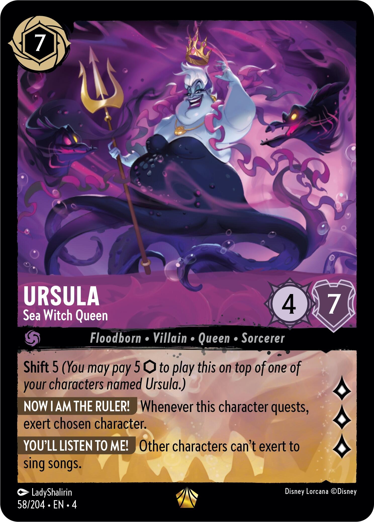 Ursula - Sea Witch Queen (58/204) [Ursula's Return] | Deep Dive Games St. Marys