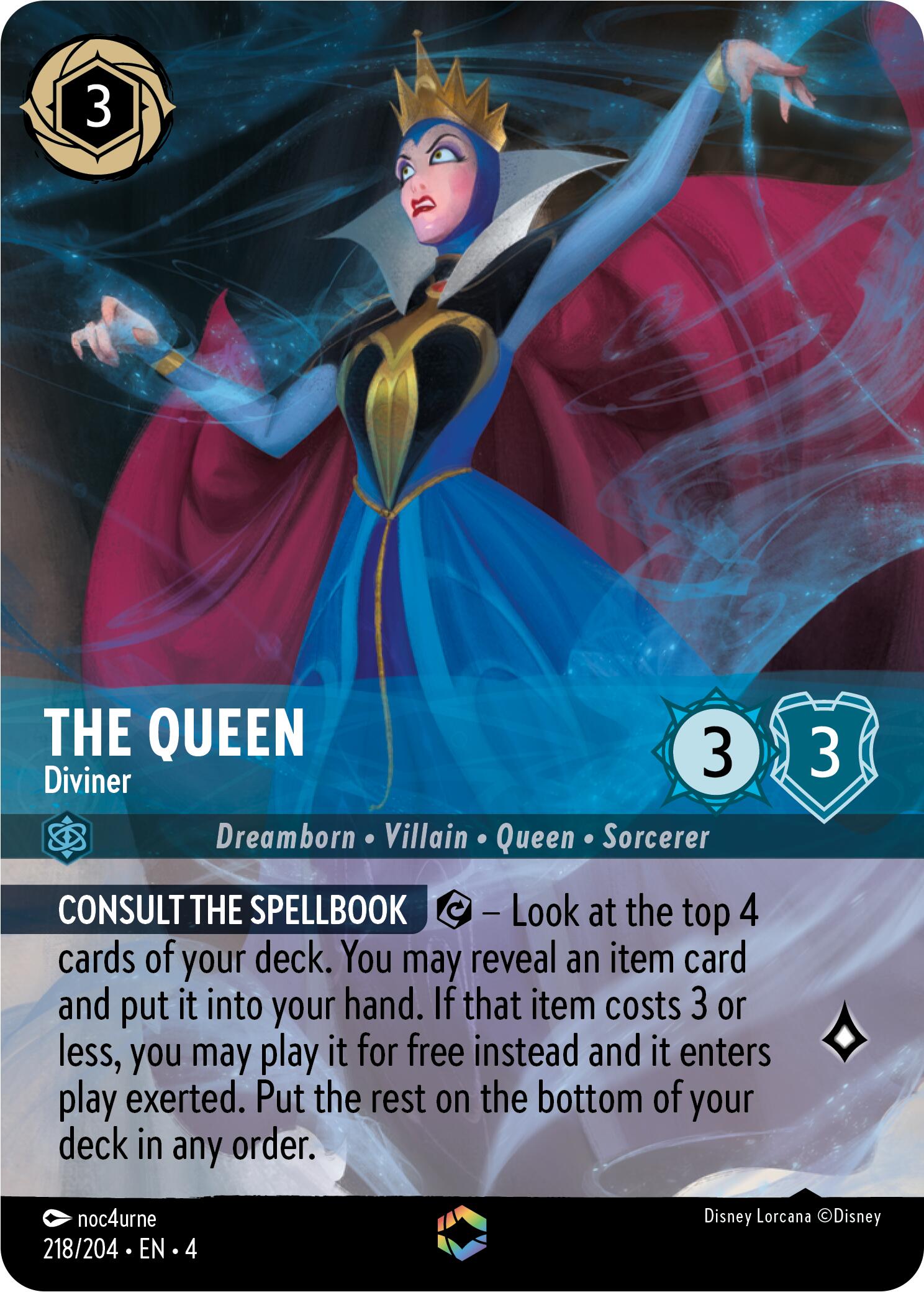 The Queen - Diviner (Enchanted) (218/204) [Ursula's Return] | Deep Dive Games St. Marys