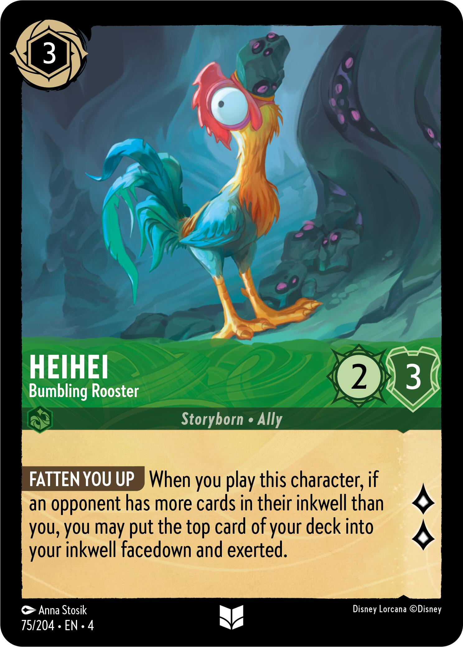 Heihei - Bumbling Rooster (75/204) [Ursula's Return] | Deep Dive Games St. Marys