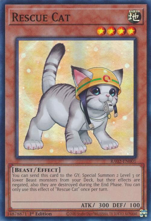 Rescue Cat (Alternate Art) [RA02-EN001] Super Rare | Deep Dive Games St. Marys