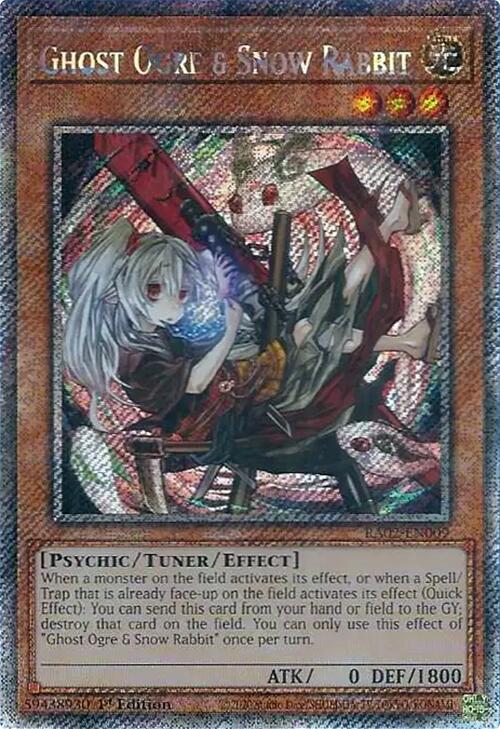 Ghost Ogre & Snow Rabbit (Alternate Art) (Platinum Secret Rare) [RA02-EN009] Platinum Secret Rare | Deep Dive Games St. Marys