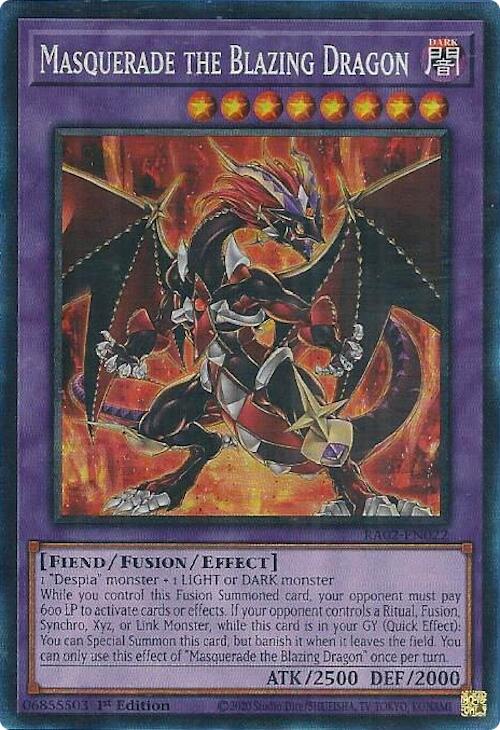 Masquerade the Blazing Dragon (PCR) [RA02-EN022] Prismatic Collector's Rare | Deep Dive Games St. Marys