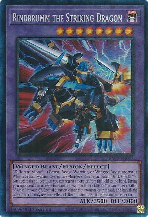 Rindbrumm the Striking Dragon (PCR) [RA02-EN025] Prismatic Collector's Rare | Deep Dive Games St. Marys