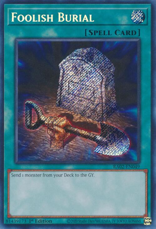 Foolish Burial (Secret Rare) [RA02-EN049] Secret Rare | Deep Dive Games St. Marys