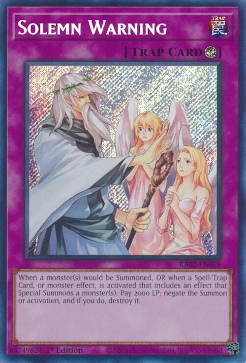 Solemn Warning (Secret Rare) [RA02-EN078] Secret Rare | Deep Dive Games St. Marys