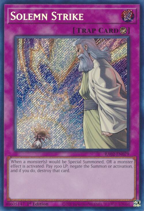 Solemn Strike (Secret Rare) [RA02-EN079] Secret Rare | Deep Dive Games St. Marys