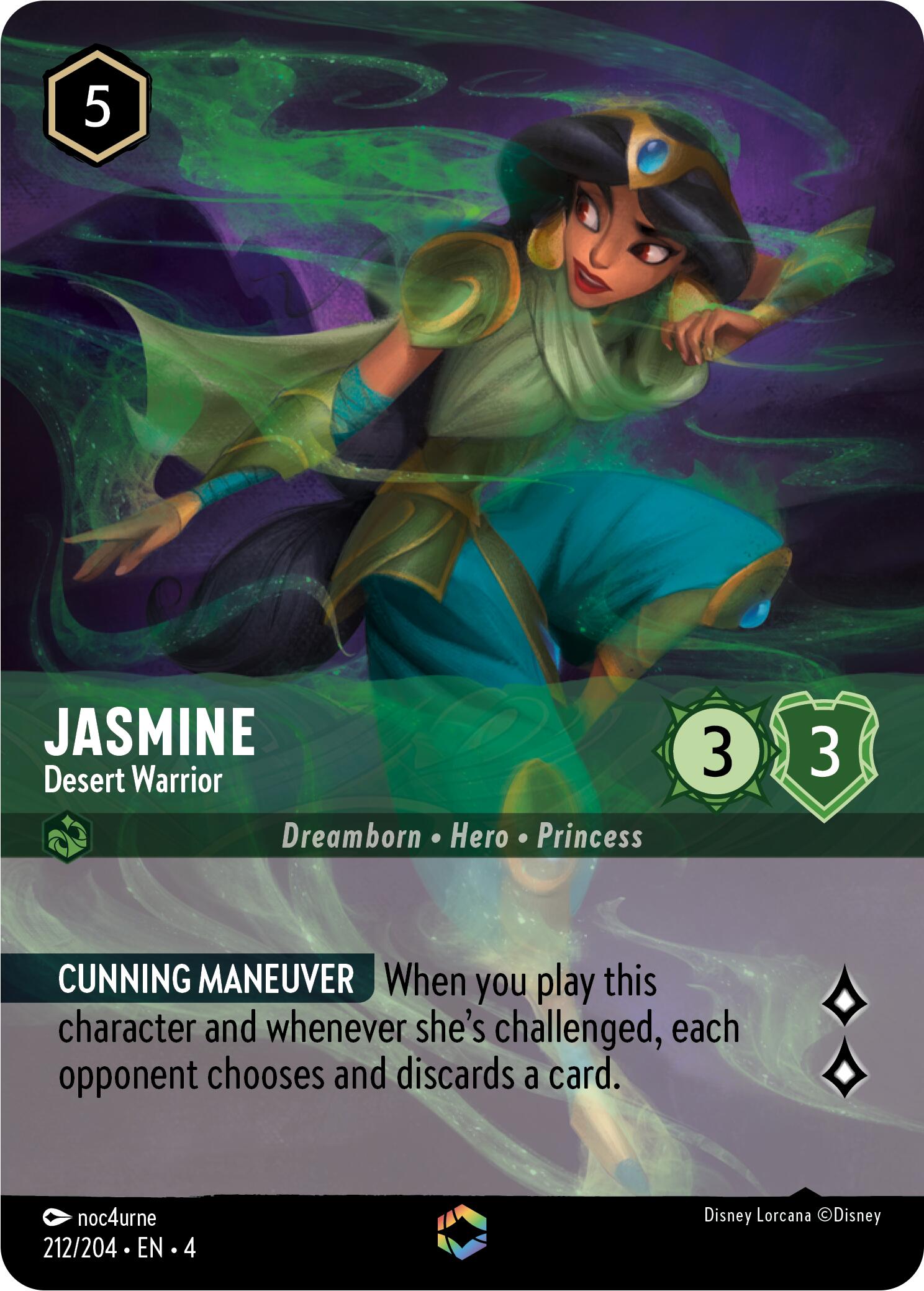 Jasmine - Desert Warrior (Enchanted) (212/204) [Ursula's Return] | Deep Dive Games St. Marys
