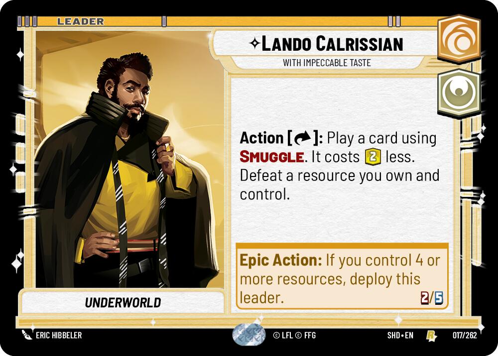 Lando Calrissian - With Impeccable Taste (017/262) (017/262) [Shadows of the Galaxy] | Deep Dive Games St. Marys