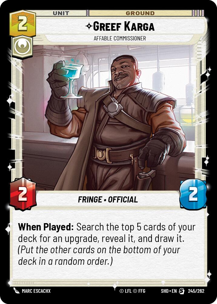 Greef Karga - Affable Commissioner (245/262) (245/262) [Shadows of the Galaxy] | Deep Dive Games St. Marys