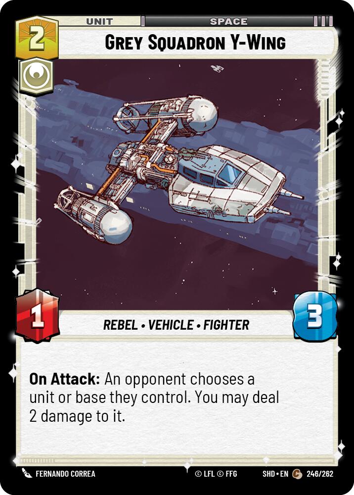 Grey Squadron Y-Wing (246/262) (246/262) [Shadows of the Galaxy] | Deep Dive Games St. Marys