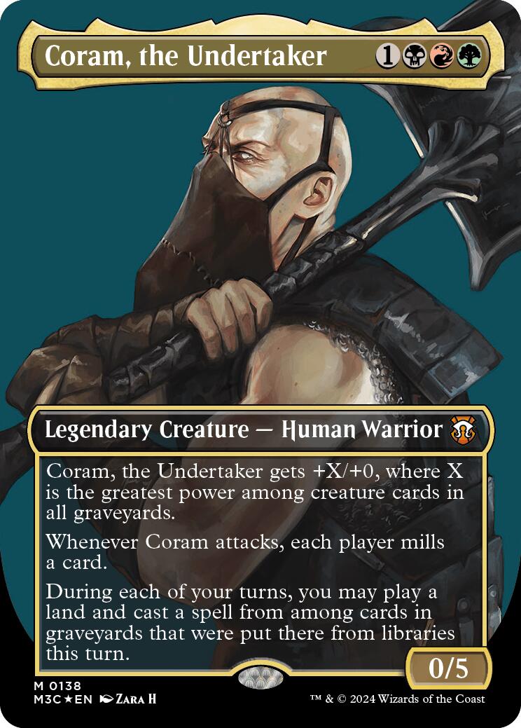 Coram, the Undertaker (Borderless) (Ripple Foil) [Modern Horizons 3 Commander] | Deep Dive Games St. Marys