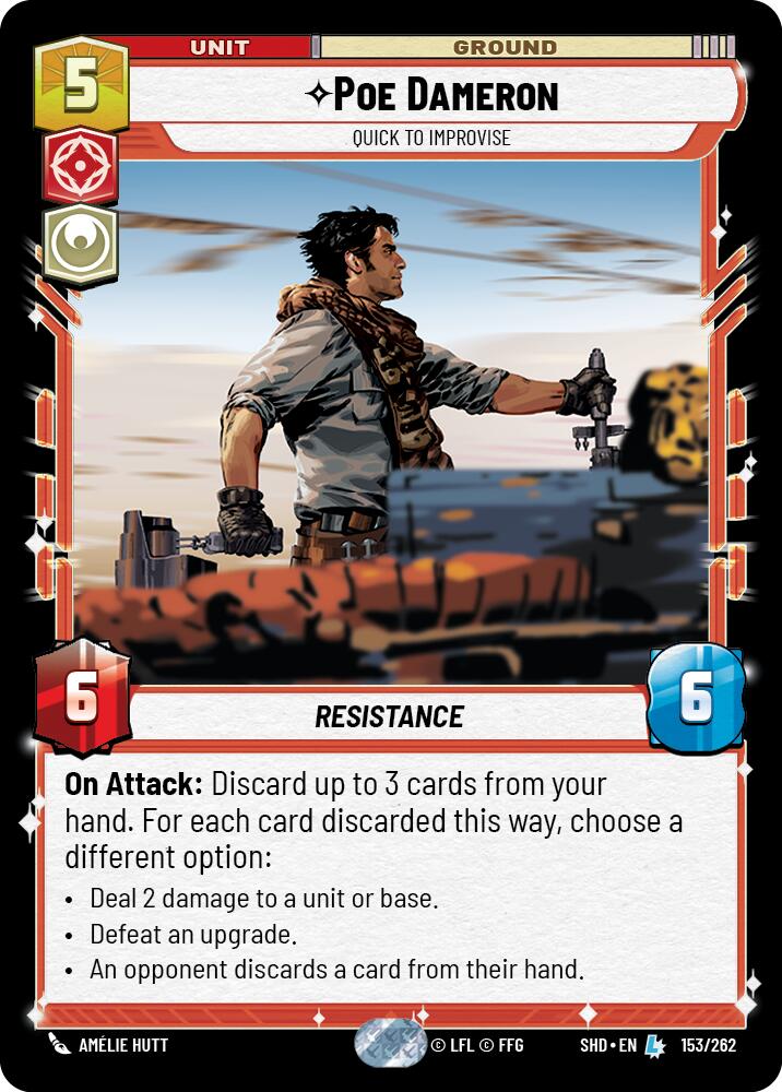 Poe Dameron - Quick to Improvise (153/262) (153/262) [Shadows of the Galaxy] | Deep Dive Games St. Marys