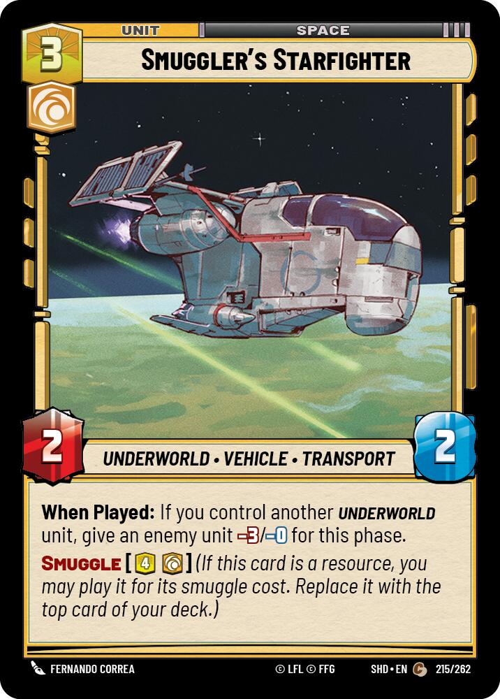 Smuggler's Starfighter (215/262) (215/262) [Shadows of the Galaxy] | Deep Dive Games St. Marys