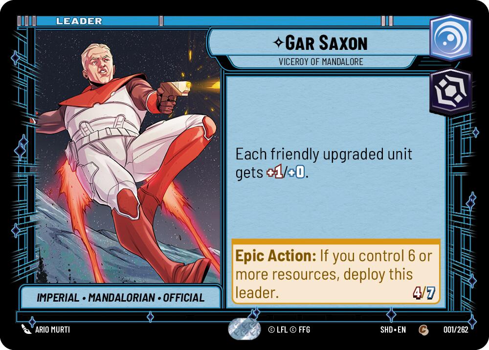 Gar Saxon - Viceroy of Mandalore (001/262) (001/262) [Shadows of the Galaxy] | Deep Dive Games St. Marys