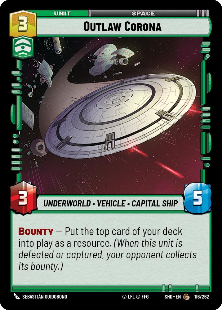Outlaw Corona (116/262) (116/262) [Shadows of the Galaxy] | Deep Dive Games St. Marys