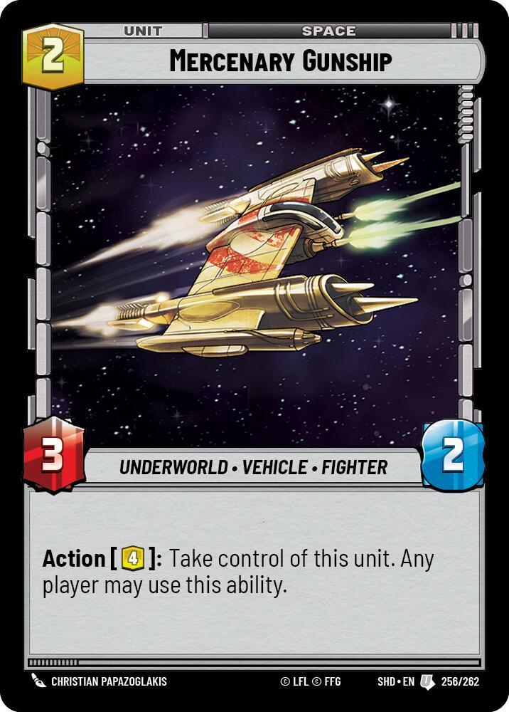 Mercenary Gunship (256/262) (256/262) [Shadows of the Galaxy] | Deep Dive Games St. Marys