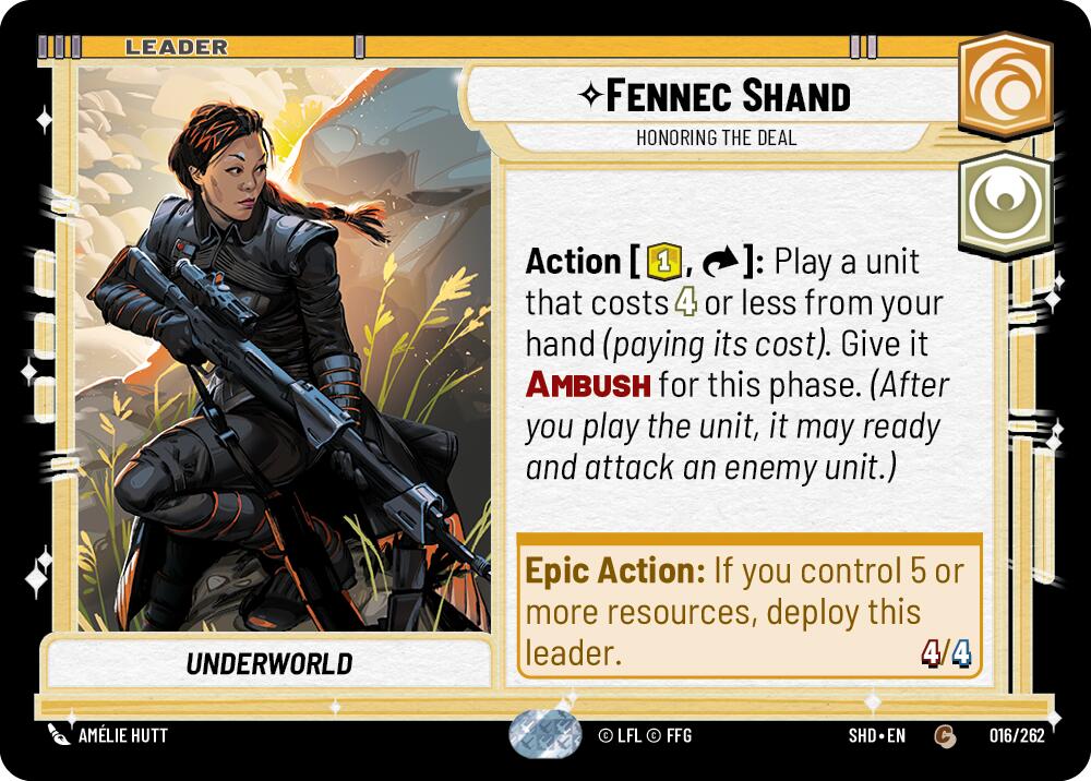 Fennec Shand - Honoring the Deal (016/262) (016/262) [Shadows of the Galaxy] | Deep Dive Games St. Marys