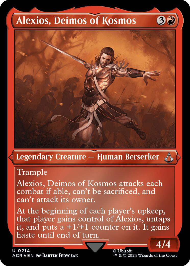 Alexios, Deimos of Kosmos (Foil Etched) [Assassin's Creed] | Deep Dive Games St. Marys