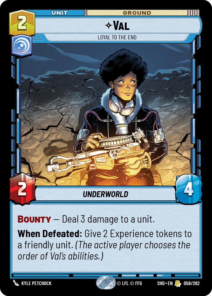 Val - Loyal to the End (058/262) (058/262) [Shadows of the Galaxy] | Deep Dive Games St. Marys