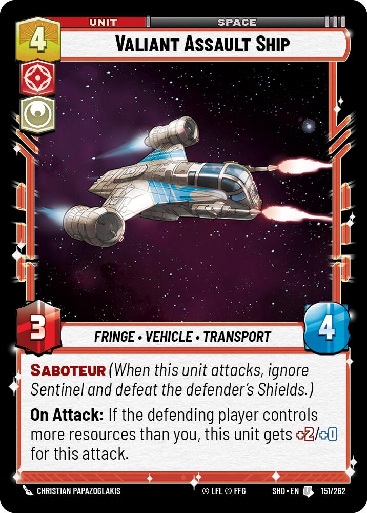 Valiant Assault Ship (151/262) (151/262) [Shadows of the Galaxy] | Deep Dive Games St. Marys